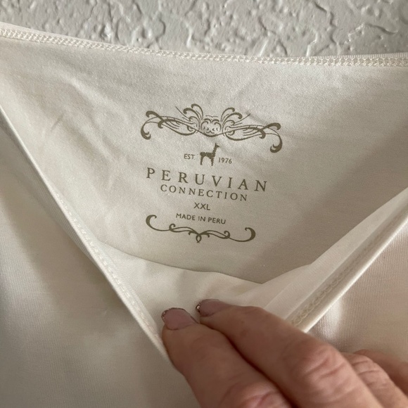 PERUVIAN CONNECTION TOP PIMA COTTON LONG TANK  NWT - Picture 5 of 7